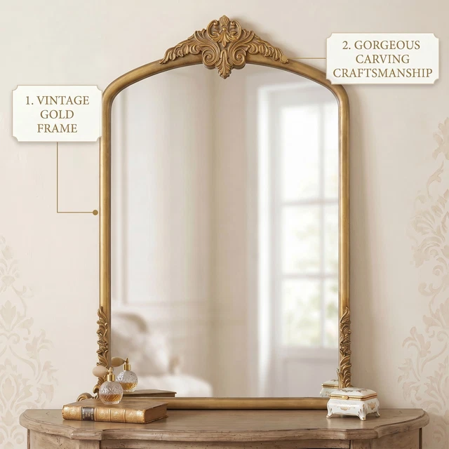 gold ornate arched triple dressing table mirror 80cm x 56cm Gold Ornate Arched Triple Dressing Table Mirror 80cm x 56cm vanity make up