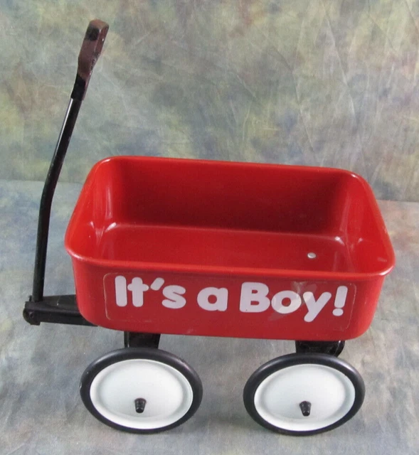 Teleflora Metal Red Wagon "It's a Boy!" - Newborn Baby Shower Gift Basket