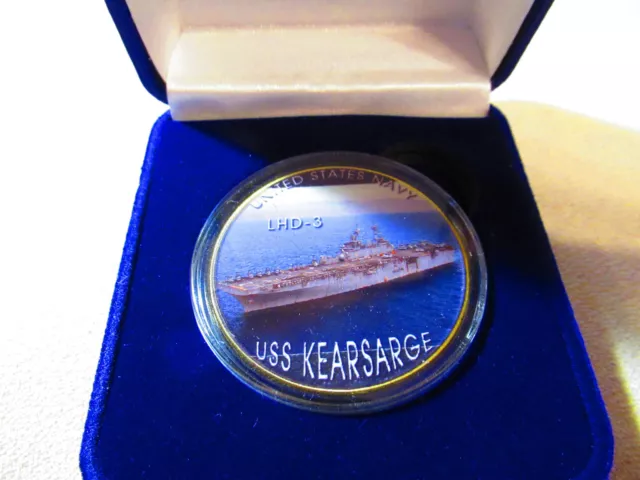 US NAVY - USS KEARSARGE (LHD-3) Challenge Coin w/ Presentation Box