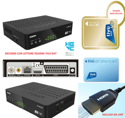 SAT DECODER SATELLITARE TIVU SAT TIVUSATCOMPATIBILE SCR RICEVITORE TIVU' SAT 