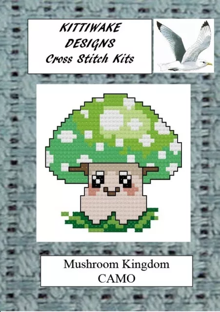 Mushroom Kingdom - CAMO Cross Stitch Kit Kittiwake. Beginners Kit