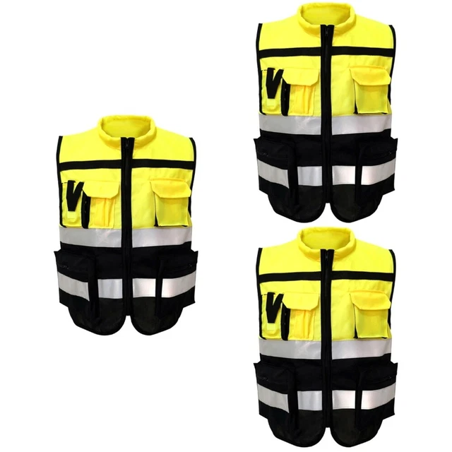 3 gilet riflettente gilet notturno riflettente ingranaggio di sicurezza in tessuto gilet di sicurezza