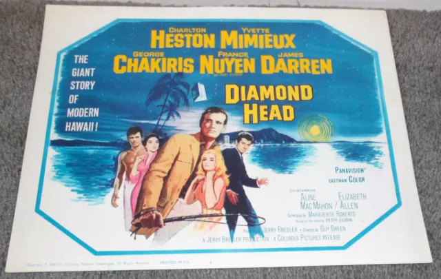 DIAMOND HEAD/HAWAII Orig MoviePoster CHARLTON HESTON/FRANCE NUYEN/YVETTE MIMIEUX