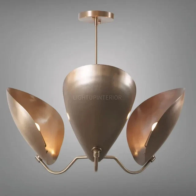 Lustre danois moderne du milieu du siècle dernier en teck et laiton En