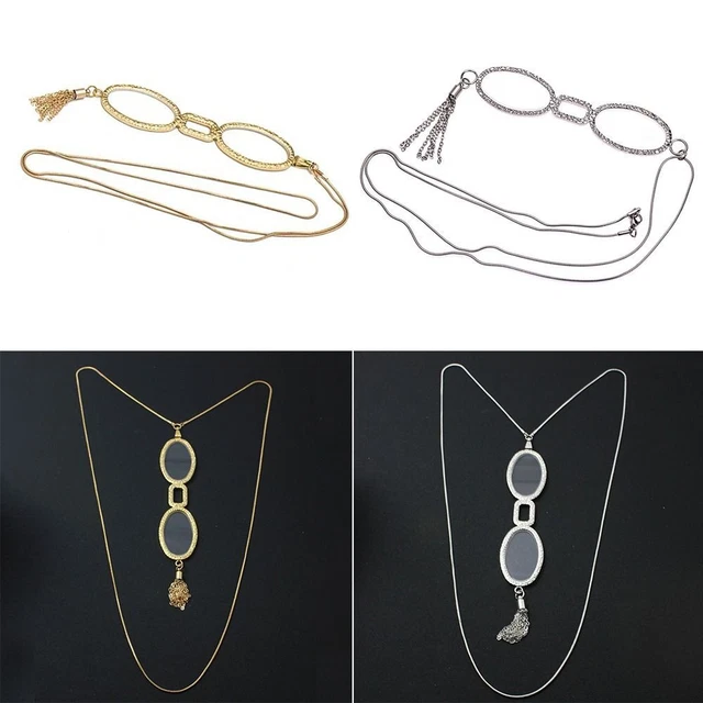 for Presbyopia Hanging Neck Reading Glasses Alloy Ultra Light Lens Eyewear