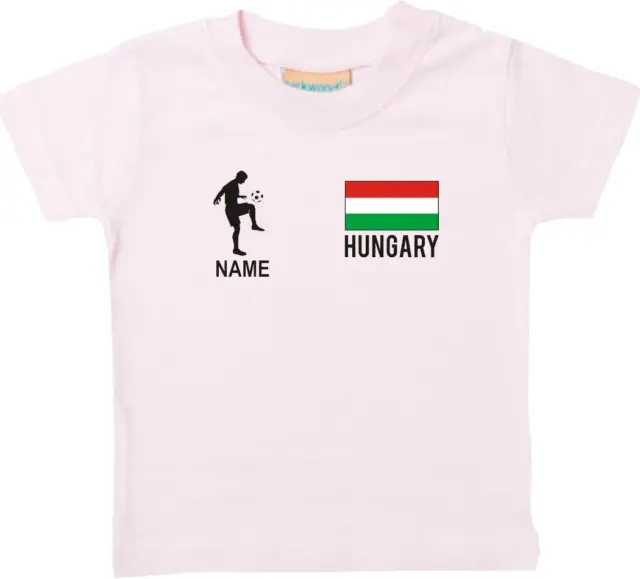 Kinder T-Shirt Fussballshirt Hungary Ungarn mit Ihrem Wunschnamen bedruckt,
