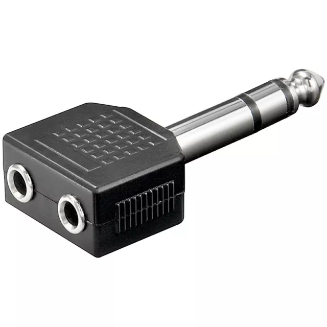 Audio-Adapter Stereo-Klinken 6,3mm-Stereo-Stecker auf 2x 3,5mm-Stereo-Buchse