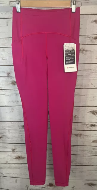 NWT Lululemon Fast Free HR 25” Tight *Neon Wash Sonic Pink Size