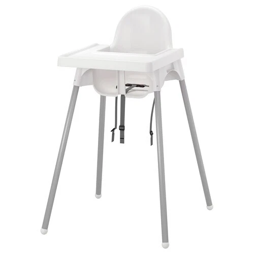 Asiento de silla alta para bebé IKEA ANTILOP con bandeja de alimentación correa de cinturón blanco