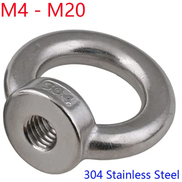M4 M5 M6 M8 M10 M12 M14-M20 304 Stainless Steel Lifting Eye Nuts Female Nuts