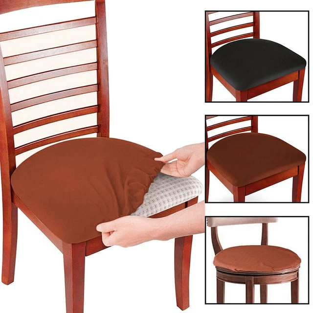 Removable Stretch Dining Chair Seat Covers Cushion Slipcovers Protector Decor