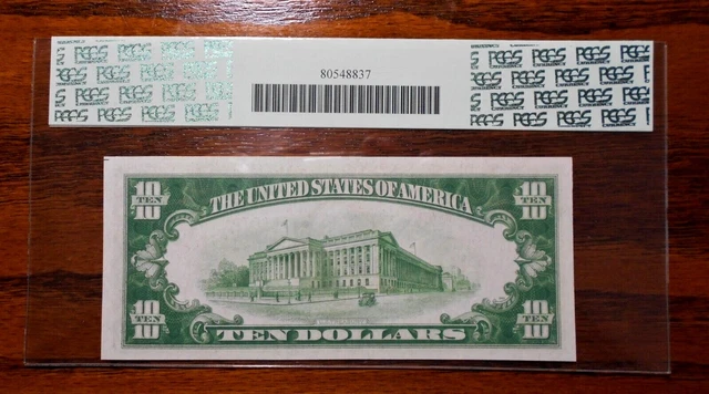 1934 $10 Federal Reserve Note LGS (Light Green) 💲 PCGS 64 PPQ 2