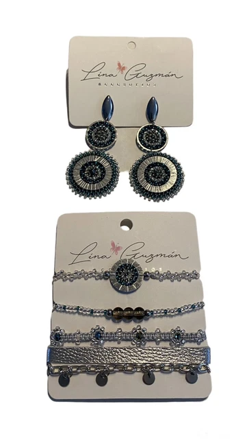 Women’s 5 Piece Accessories Hand Knitted Earrings And Bracelets Hand Made