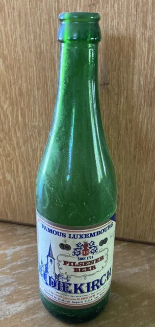 Vintage Diekirch Pilsener Beer Bottle Famous Luxembourg Green Glass