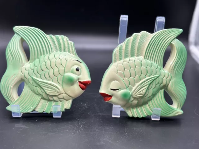 vintage miller studios chalkware Fish Hanging Wall Plaques 2