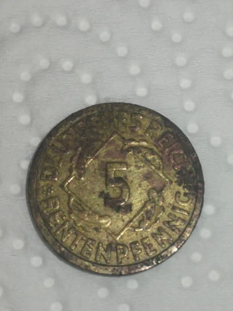 5 Rentenpfennig 1924 A Deutsches Reich Weimarer Republik