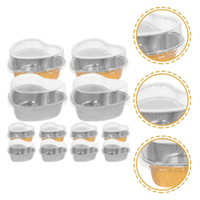 Caja de plástico de papel de aluminio para pasteles tapas de taza de cupcakes caja de pasteles exenta