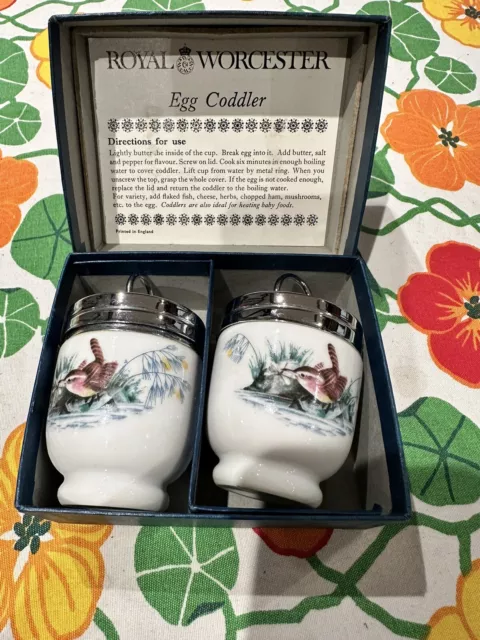 Pair Of Royal Worcester Egg Coddlers - Original Box - V Good Condition.