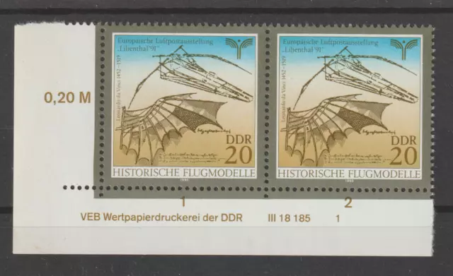 Deutschland DDR Mi. Nr  3311 ** Ecke postfrisch Druckvermerk DV . Formnummer 1