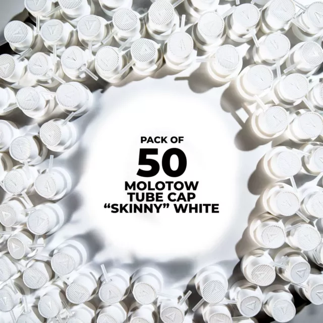 Molotow TUBE CAP "SKINNY" (WHITE) - 50 Pack