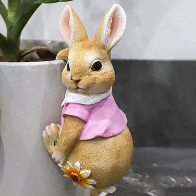 Cute Rabbit Creative CUTE RABBIT CREATIVE Sculpture Resin Landscape Crafts for Outdoor ...