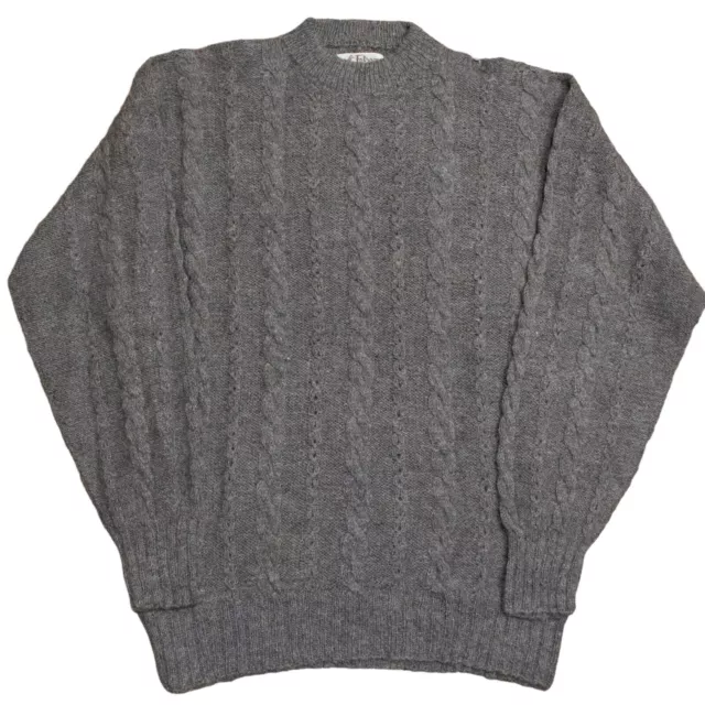 Fotrama Hand Made 100% Alpaca Wool Cable Knit Sweater Medium