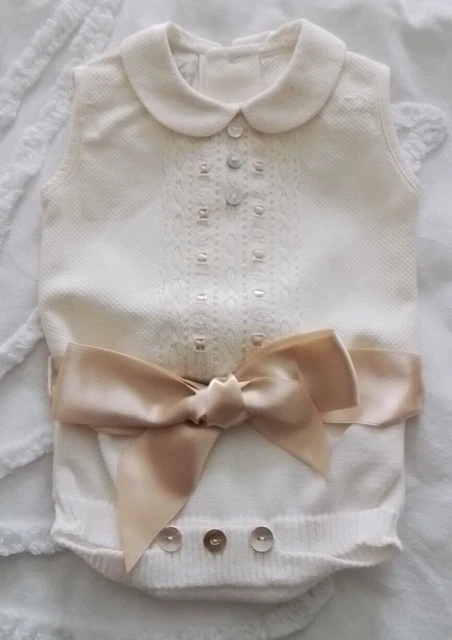 NUOVO romper oro avorio neonato bambino Paz Rodriguez 1 mese