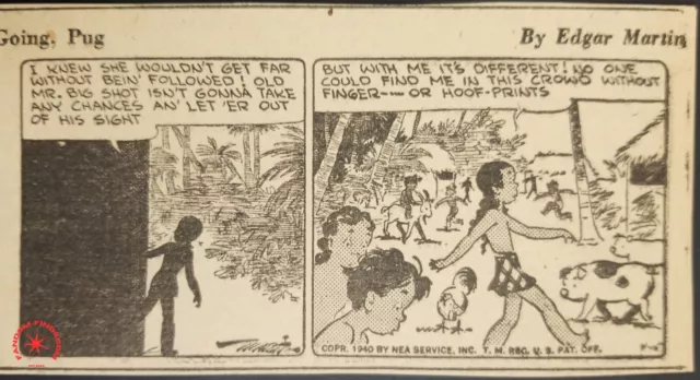 1940 Boots & Her Buddies Comic Strip Edgar Martin Native Tribe Pig Goat Chicken 3