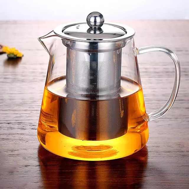 Heat Resistant Glass Teapot with Stainless Strainer Filter Infuser Tea Pot 750ml