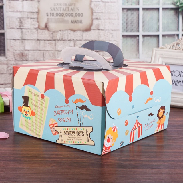 4 pz accessori per feste circensi scatole regalo scatola regalo torta di compleanno