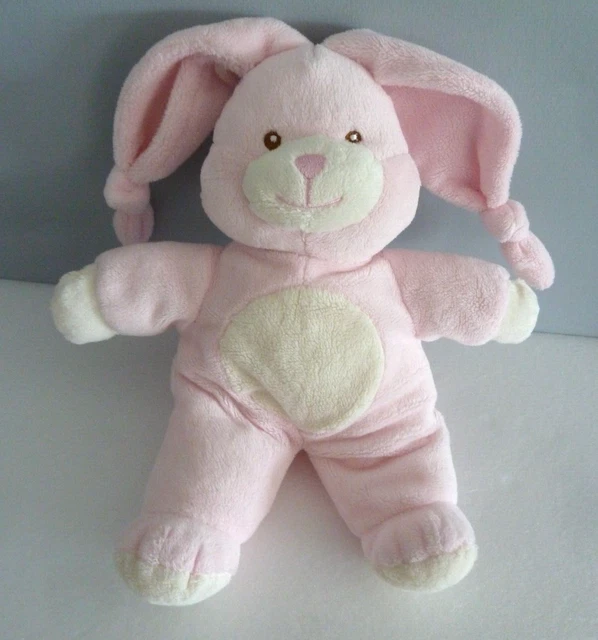 W6.  Doudou Peluche Gipsy Lapin Rose Longues Oreilles Rond Blanc Ecru - Ttbe