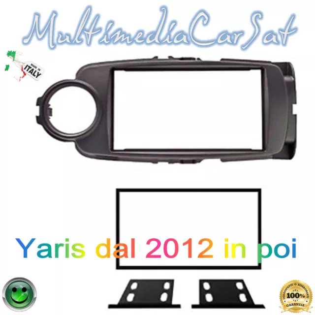 Mascherina Autoradio Radio 2 Din Kit Montaggio Toyota Yaris dal 2012 - 3766
