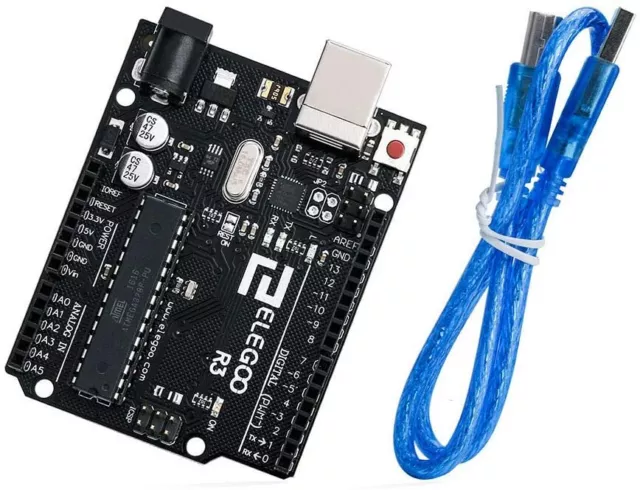 Arduino UNO R3 Cavo USB Scheda Microcontrollore Compatibilità Ufficiale