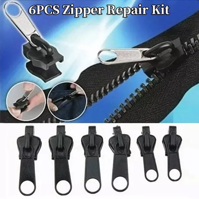 6* Instant Zipper Universal Instant Fix Reißverschluss Reparatur Kit Ersatz Zip 2