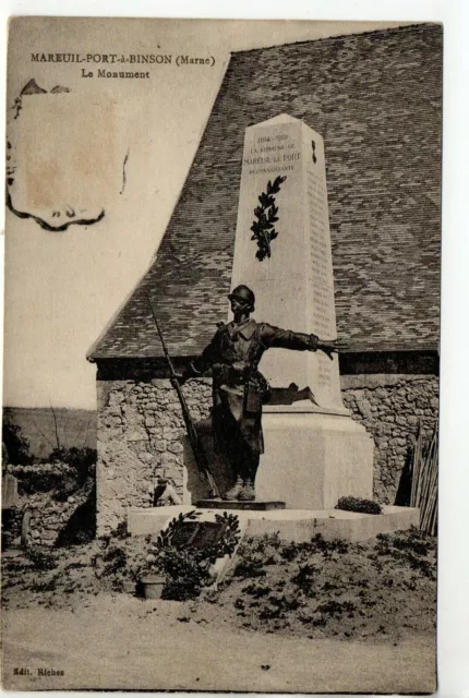 MAREUIL PORT A BINSON - Marne - CPA 51 - the soldier of the monument to the dead