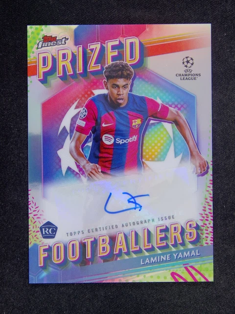 TOPPS FINEST 2023/24 Lamine Yamal Prized Footballers Rookie Auto