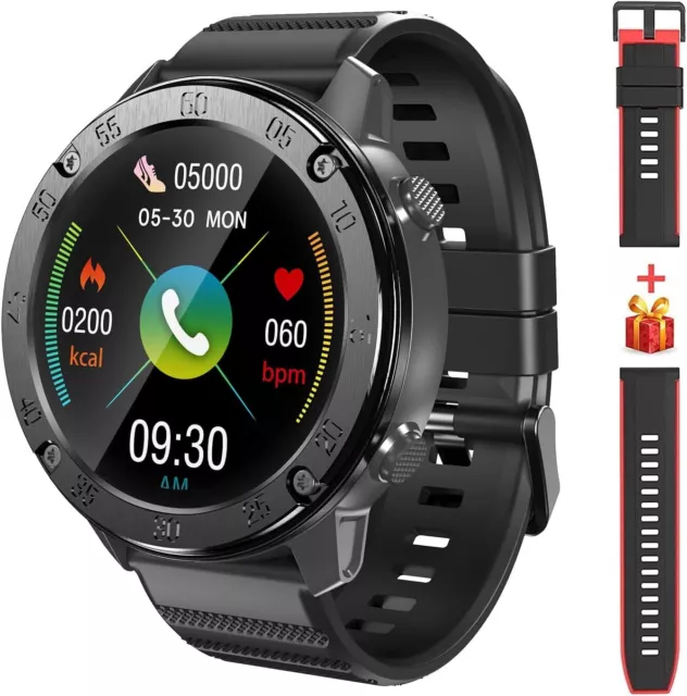 Smartwatch Herren mit Schrittzähler Pulsuhr Armbanduhr Sportuhr für Android iOS