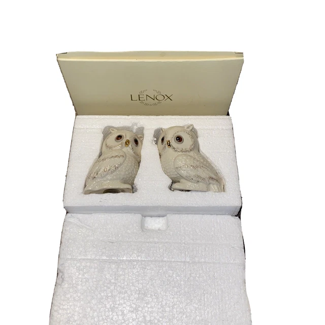 LENOX OWL Vintage Salt And Pepper Shakers! AS-IS! GREAT! SEE! #811242!