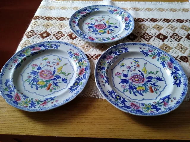 3 Rare Antique Spode Stone China Side Plates 2886 Pattern in very good condition