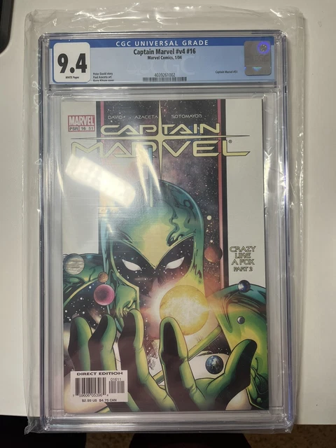 CGC 9.4 CAPTAIN MARVEL V4 #16 1ST APPEARANCE PHYLA-VELL QUASAR 2004 comic