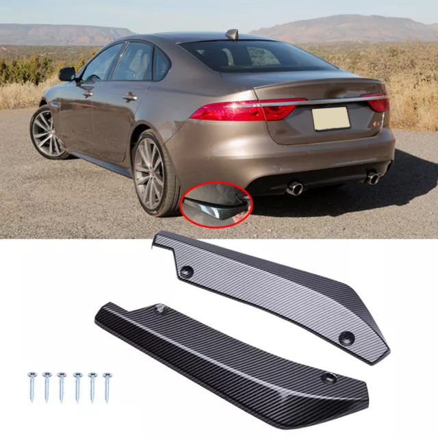 2x For Jaguar XF XE XJ F-pace Carbon Rear Diffuser Splitter Lips Canard Spoiler