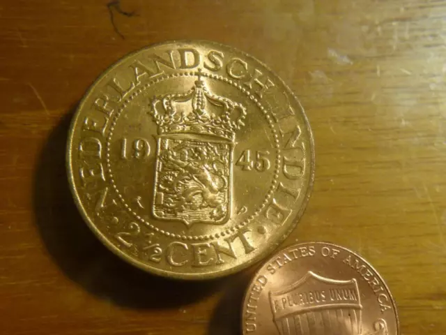 Netherland Eas Indies 1945 2-1/2 cent US Mint made Uncirculated  SKU# 31141