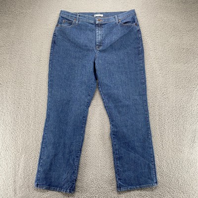 Lee Relaxed Fit Jeans Womens Size 18 At The Waist High Rise Stretch Denim Blue