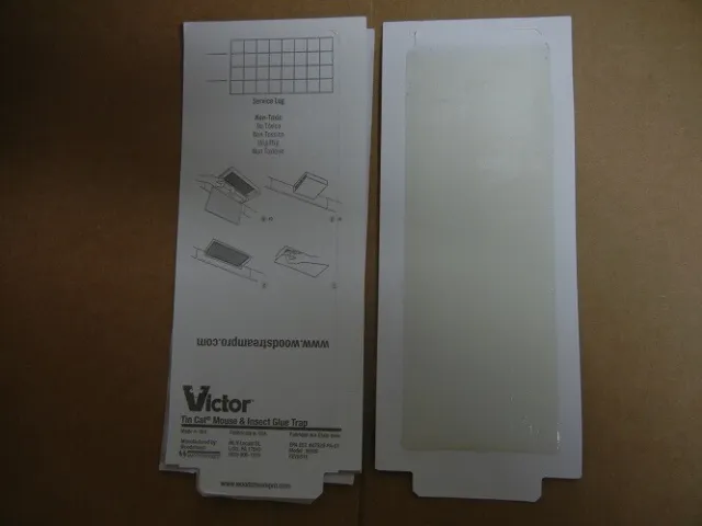 Victor Tin Cat Mouse Trap Glue boards (12 Glue Boards) Mice Insects M309