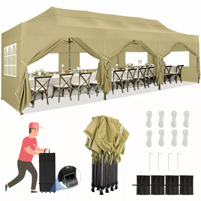 Pavillon 3x3m-3x6m-3x9m WASSERDICHT  Gartenpavillion Partyzelt Dachmaß UV-Schutz 2
