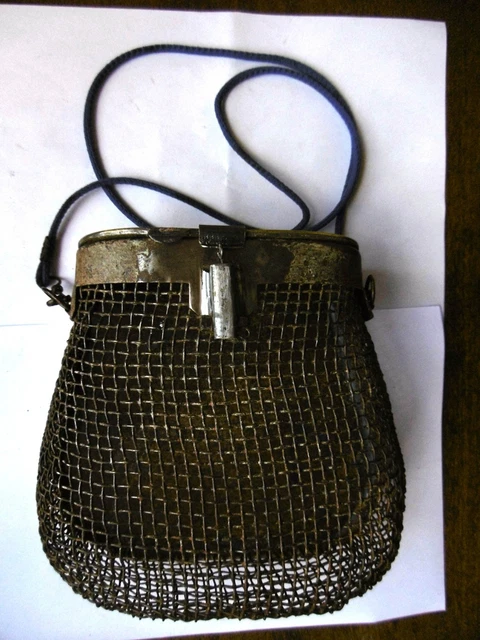 Panier De Pêche Creel En Osier Et Cuir – Vintage, Bordure Verte, Pour Pêche En Eau Douce