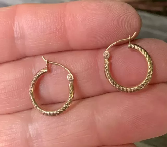 Vintage 1980s, Rose Gold Hoop Earrings.