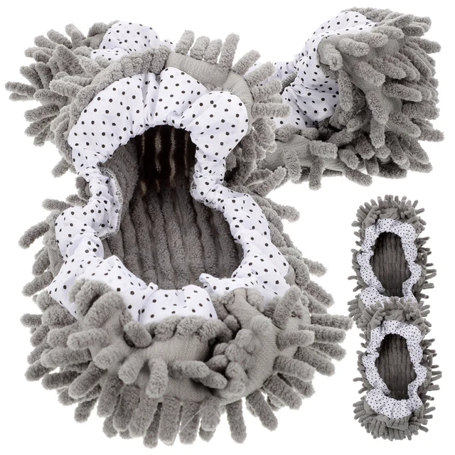 2 paires chaussettes ménages de ménage de vadrouille pantoufles élastiques de va