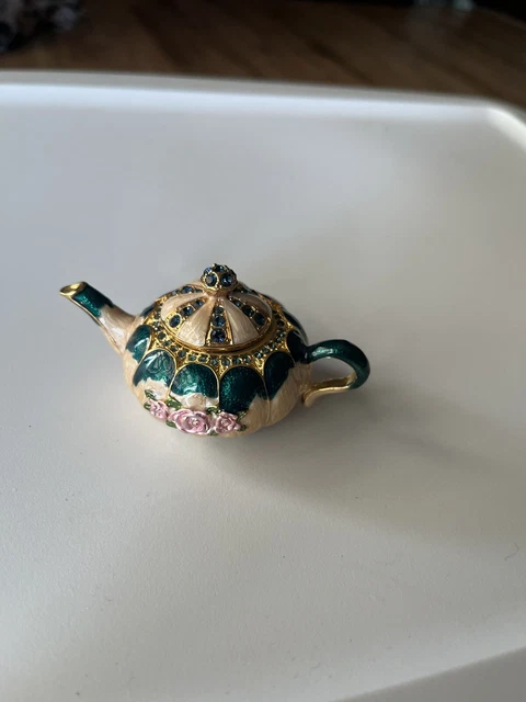 Nobility Bejeweled Teacup Trinket Box Vhtf Great Condition