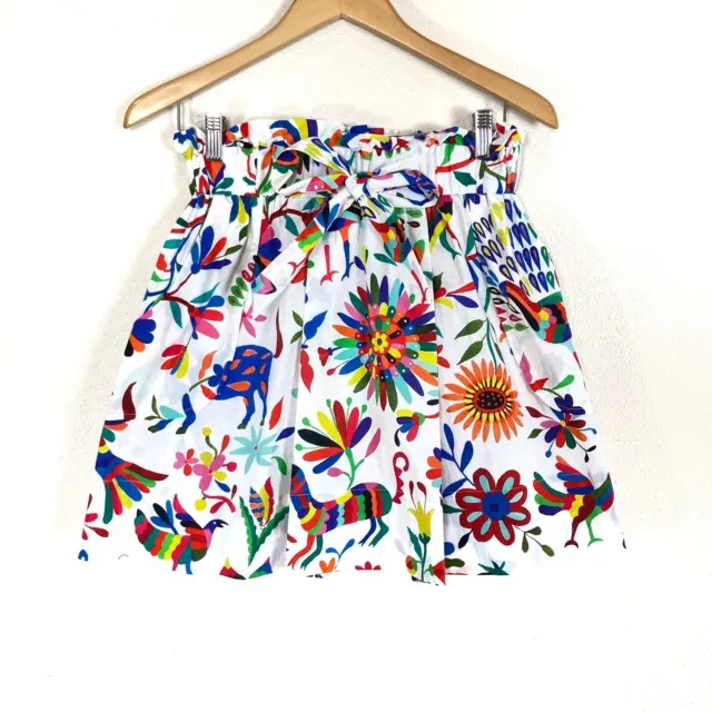 Milly Kori Folkloric-Print Gathered Poplin Circle Skirt Women’s Sz Small NWT